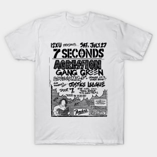 7 Seconds / Aggression / Gang Green Punk Flyer T-Shirt